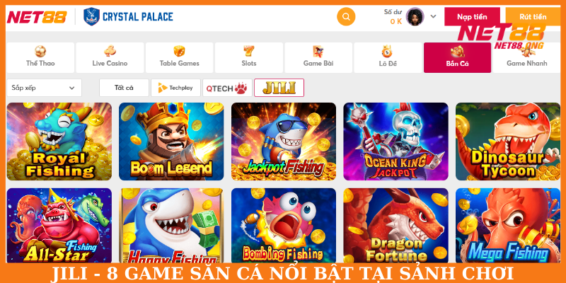 7 game săn cá tại sảnh chơi Jili tại nền tảng NET88