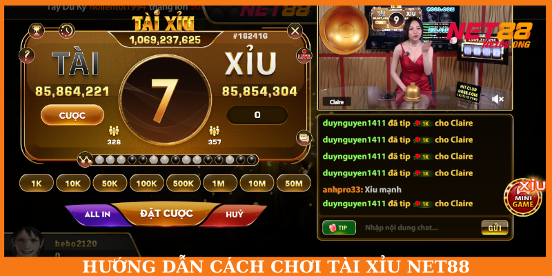 Hướng dẫn cách chơi, cách tính điểm tại game Tài Xỉu NETT8
