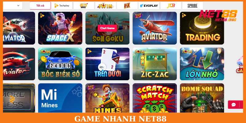 Danh sách sản phẩm được yêu thích tại khu vực game nhanh