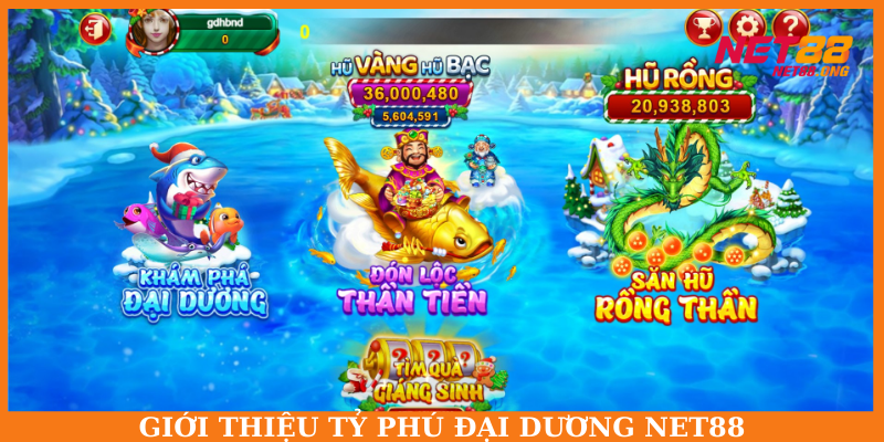 Giao diện chơi Tỷ phú đại dương NET88 ấn tượng, độc đáo