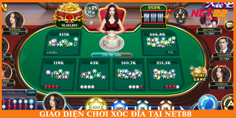 Trò chơi Xóc đĩa tại nhà cái NET88 có giao diện ấn tượng