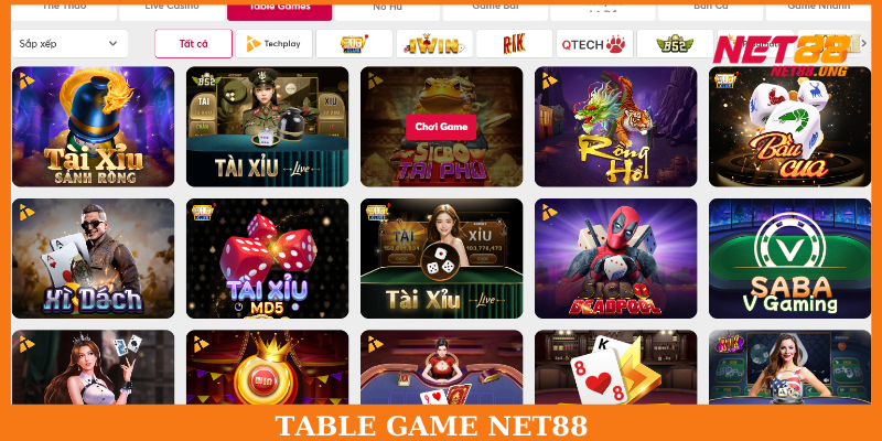 Một số sản phẩm hút khách tại Table Game NET88