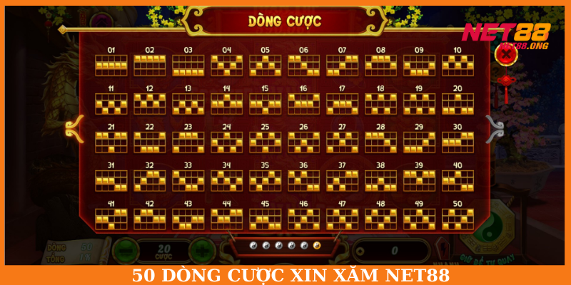 Trò chơi với 50 dòng cược đem đến đa dạng cách thắng